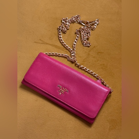Vintage Prada Pink Chain Wallet - Picture 1 of 13